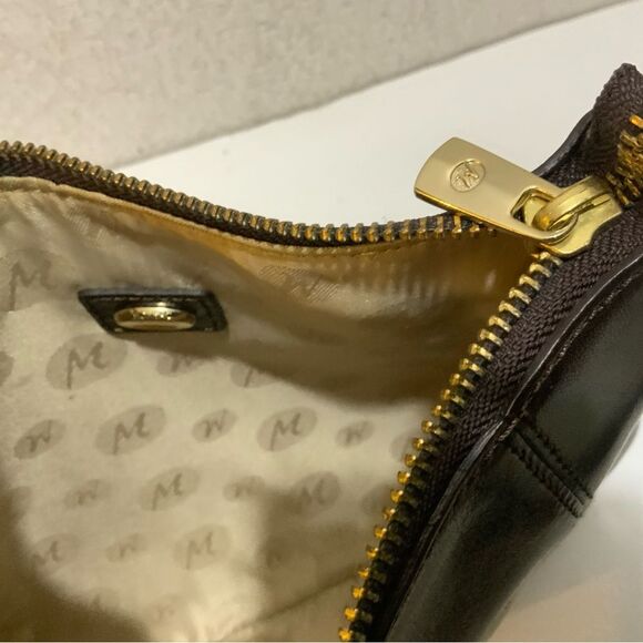 Monsac Purse Dark Brown Patent Shiny leather shoulder bag small - Picture 12 of 13